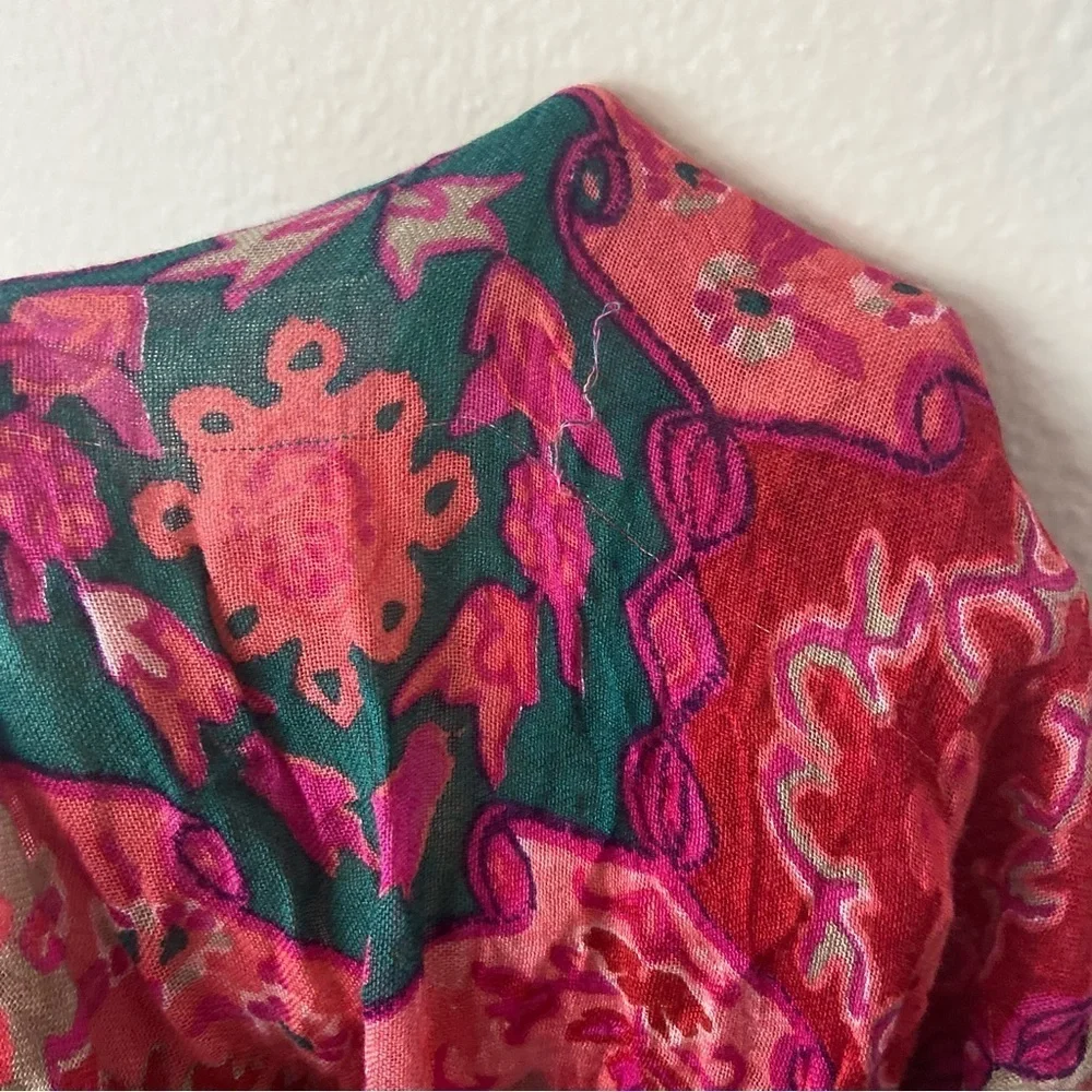 World Market Infinity Scarf Floral Medallion Print Colorful Artsy Boho
